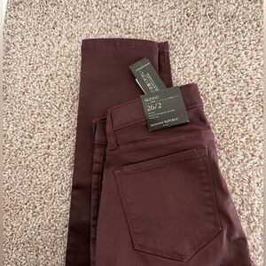 Banana Republic Women's Dark Coated Red Skinny Jeans